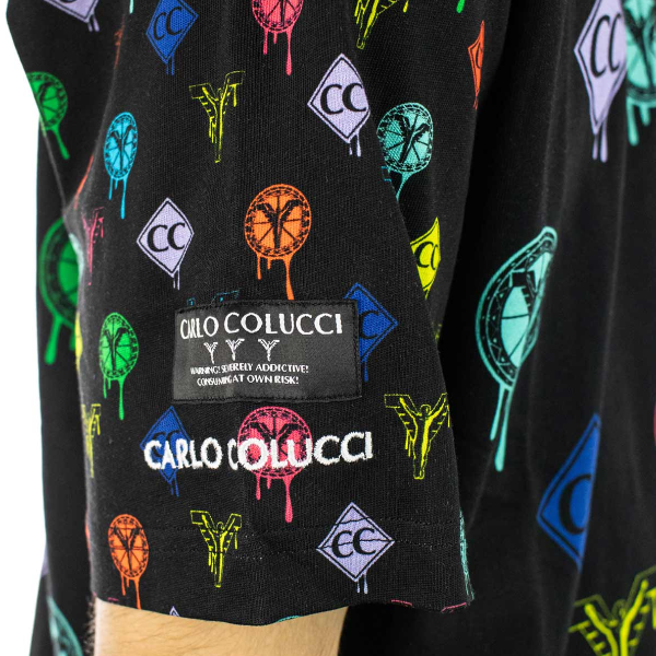 Carlo Colucci T-Shirt C3097 Zwart met logo print S