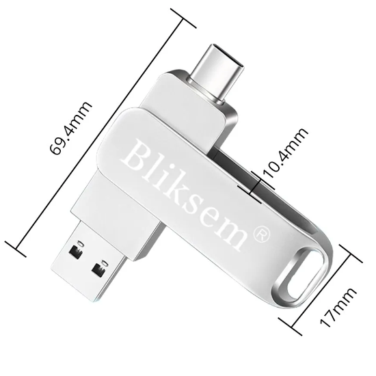 USB Stick 64 GB Opslag met USB, USB-C en Android aansluiting voor Smartphone, Pc en Laptop