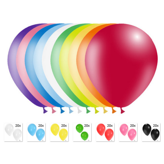 Ballonnen 20 Stuks - Diverse Kleuren 26CM -